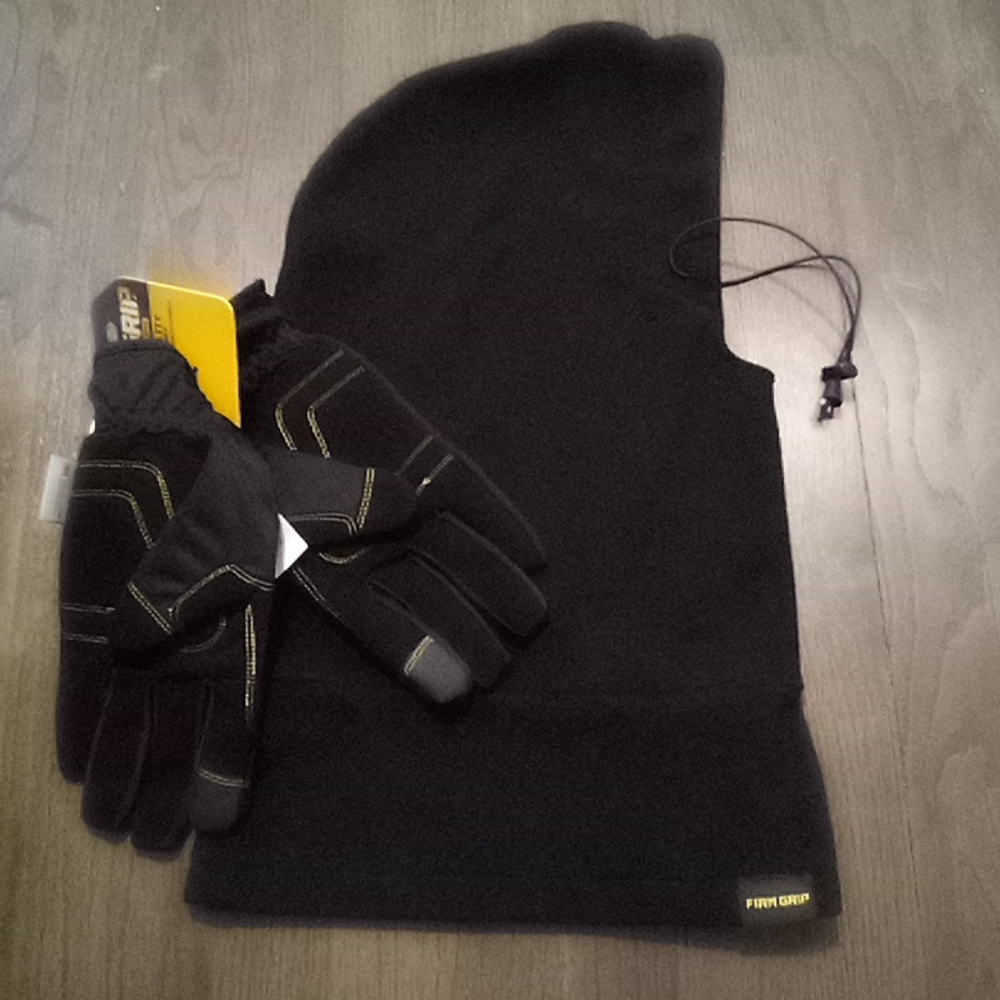 Firm Grip Winter Utility Work Gear Set Hat /Glove Bundle
